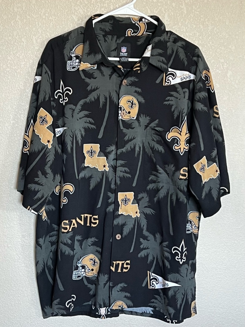 NFL New Orleans Saints Black and Gold Camp Shirt